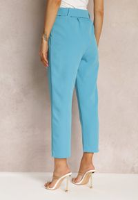 Renee - Niebieskie Spodnie z Paskiem Eudeaa. Kolor: niebieski. Materiał: materiał. Długość: długie. Wzór: jednolity. Styl: elegancki