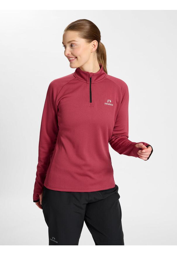 NewLine - Bluza damska 1/2 zip z długim rękawem Newline Phoenix. Kolor: czerwony, wielokolorowy, różowy. Długość rękawa: długi rękaw. Długość: długie