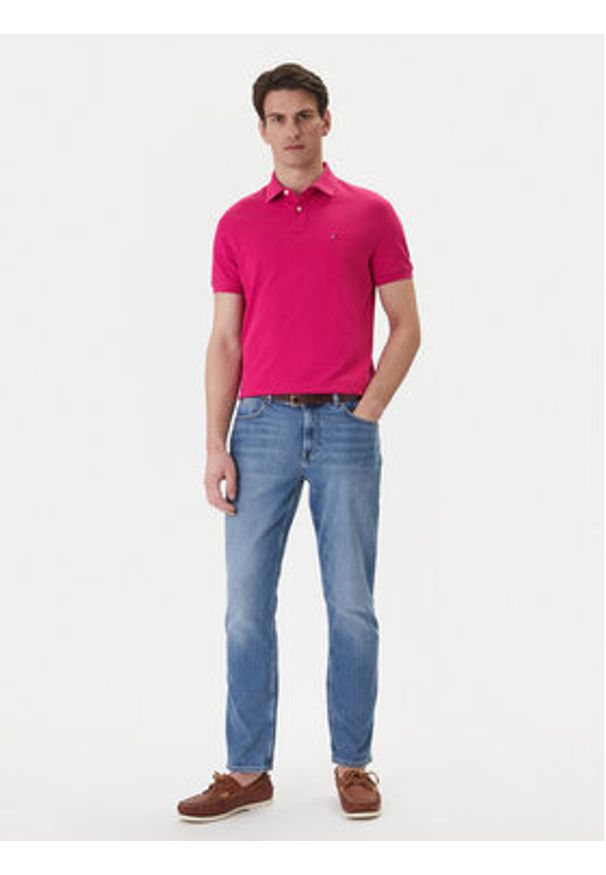 TOMMY HILFIGER - Tommy Hilfiger Polo 1985 MW0MW17770 Różowy Regular Fit. Typ kołnierza: polo. Kolor: różowy. Materiał: bawełna