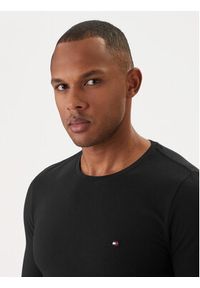 TOMMY HILFIGER - Tommy Hilfiger Longsleeve Stretch Tee MW0MW10804 Czarny Slim Fit. Kolor: czarny. Materiał: bawełna. Długość rękawa: długi rękaw #2