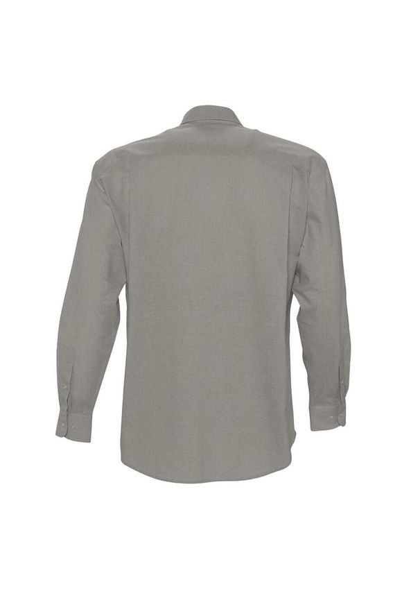 SOL'S - Męska Koszula Oxford Z Długim Rękawem. Kolor: szary. Długość rękawa: długi rękaw. Długość: długie