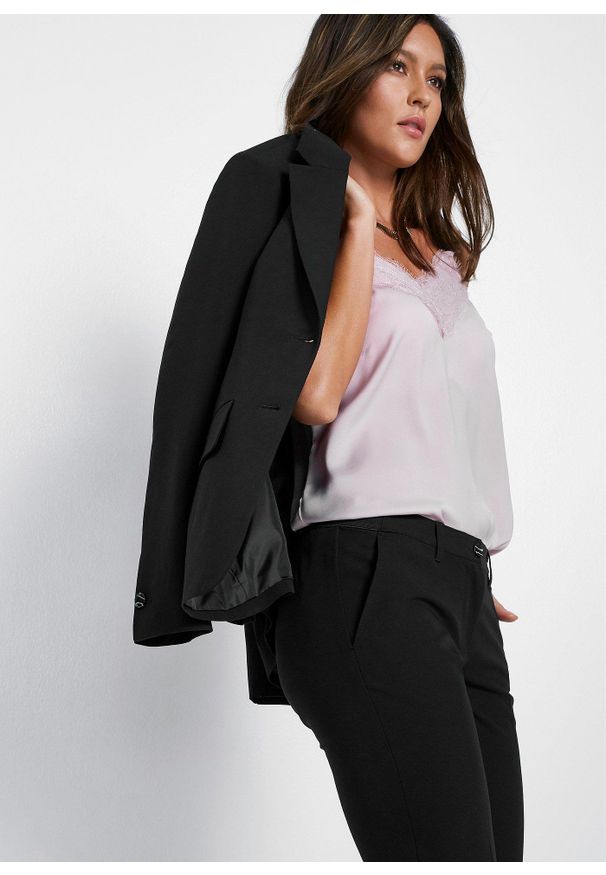bonprix - Spodnium (2 części). Kolor: czarny. Materiał: wiskoza. Styl: elegancki, klasyczny