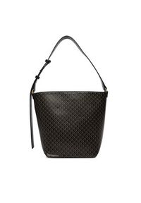 Calvin Klein Torebka Emblem Aop Medium Bucket LV04F3365G Czarny. Kolor: czarny. Materiał: skórzane #4