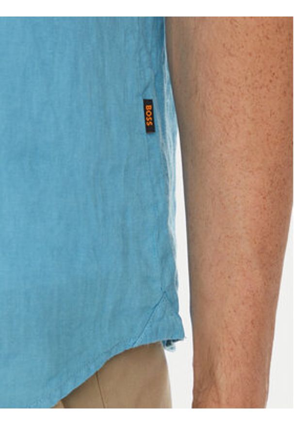 BOSS - Boss Koszula Rash_2 50489345 Niebieski Regular Fit. Kolor: niebieski. Materiał: len