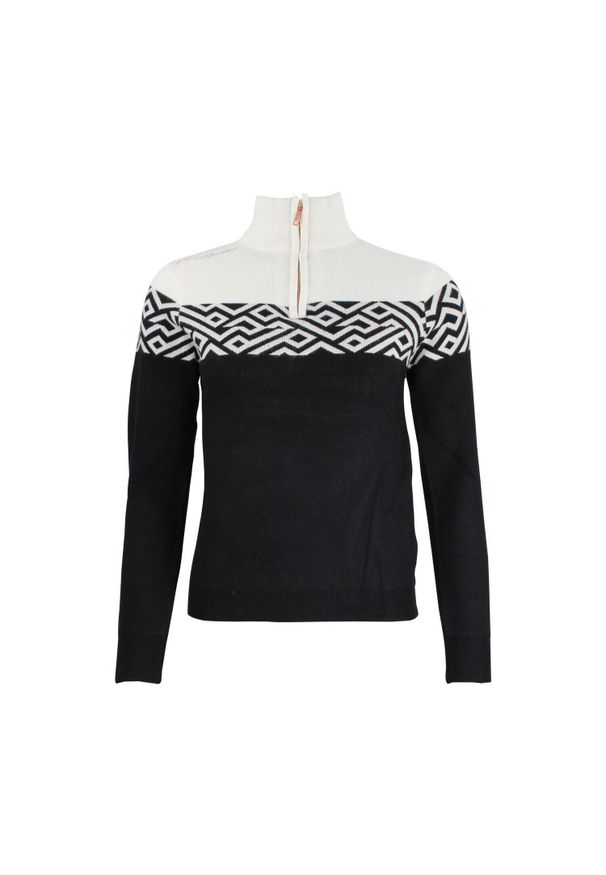 PEAK MOUNTAIN - Bardzowy golf 1/2 zamek damski Peak Mountain. Typ kołnierza: golf. Kolor: czarny. Materiał: polar. Sezon: zima. Sport: golf