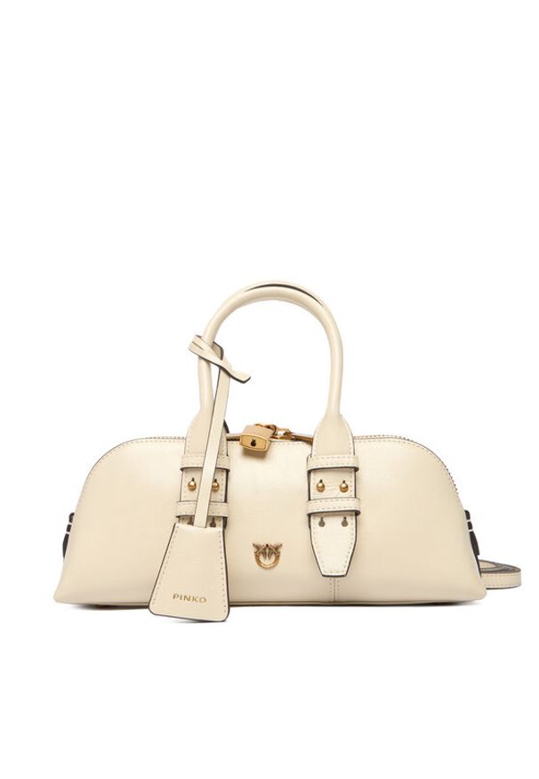 Pinko - PINKO Torebka Bowling Bag Baguette AI 25-26 105334 A2VW Écru. Materiał: skórzane