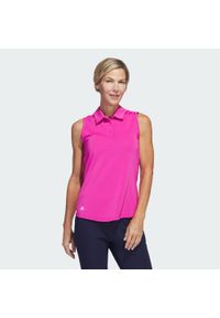 Adidas - Ultimate365 Solid Sleeveless Polo Shirt. Typ kołnierza: polo. Kolor: różowy. Długość rękawa: bez rękawów #1