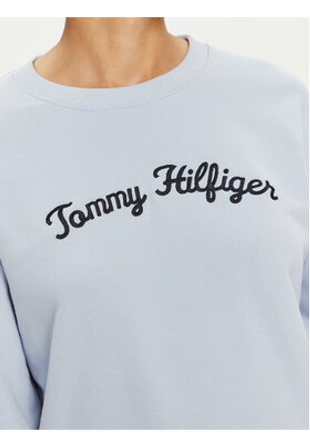 TOMMY HILFIGER - Tommy Hilfiger Bluza Modern Script WW0WW42615 Błękitny Regular Fit. Kolor: niebieski. Materiał: bawełna