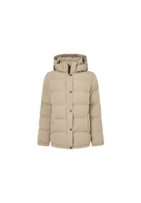 Damska kurtka z kapturem Pepe Jeans Bibi. Okazja: na co dzień. Typ kołnierza: kaptur. Kolor: beżowy. Materiał: puch. Styl: casual #1