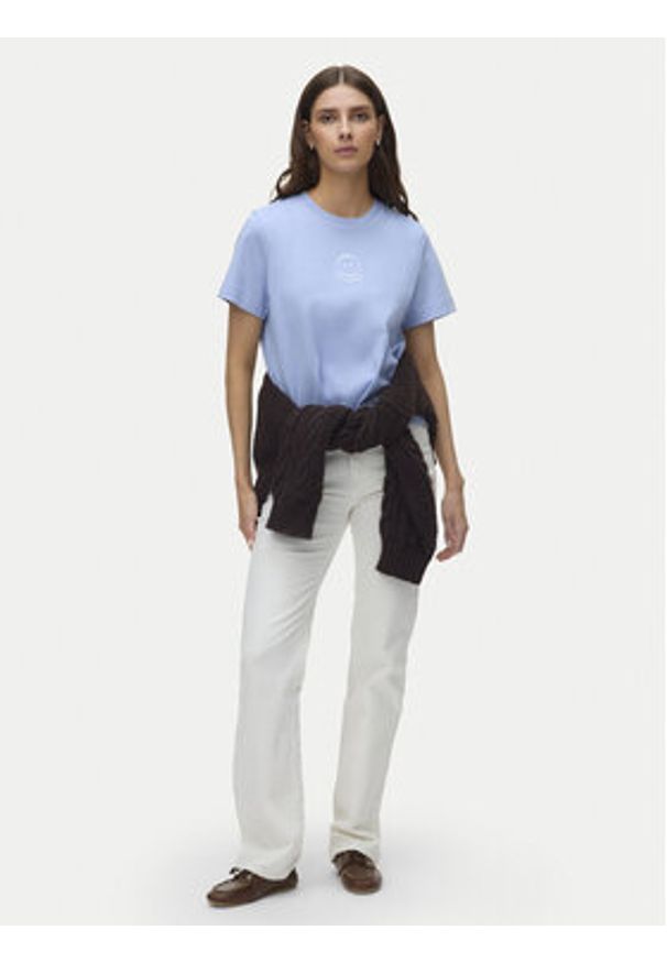 Vero Moda T-Shirt Sara 10311633 Błękitny Regular Fit. Kolor: niebieski. Materiał: bawełna