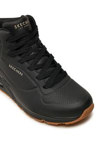 skechers - Skechers Sneakersy UNO HIGH 177097/BBK Czarny. Kolor: czarny. Materiał: skóra