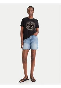 Guess T-Shirt E6GI01 K68D2 Czarny Regular Fit. Kolor: czarny. Materiał: wiskoza #4