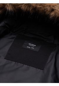 Ombre Clothing - Kurtka męska zimowa parka z kieszeniami cargo - czarna V3 C554 - XL. Kolor: czarny. Materiał: syntetyk, poliester. Długość: długie. Sezon: zima. Styl: klasyczny #8