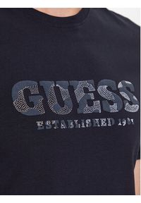 Guess T-Shirt M3YI26 J1314 Granatowy Slim Fit. Kolor: niebieski. Materiał: bawełna