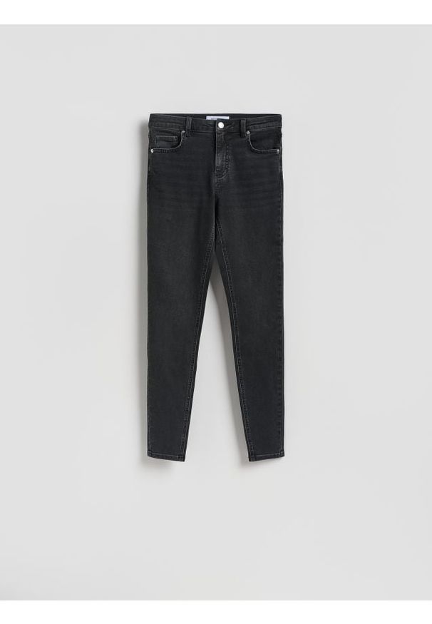 Reserved - Jeansy slim z dłuższą nogawką - czarny. Kolor: czarny. Długość: długie