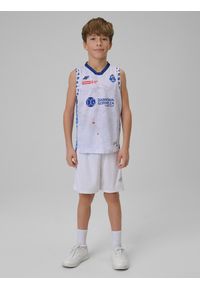 4f - 4F Koszulka meczowa replika domowa z sezonu 2025/26 dziecięca 4F x MKS Dąbrowa Górnicza - biała 110/116. Kolor: biały. Materiał: skóra, dzianina. Wzór: nadruk. Sezon: lato. Sport: fitness, koszykówka #2