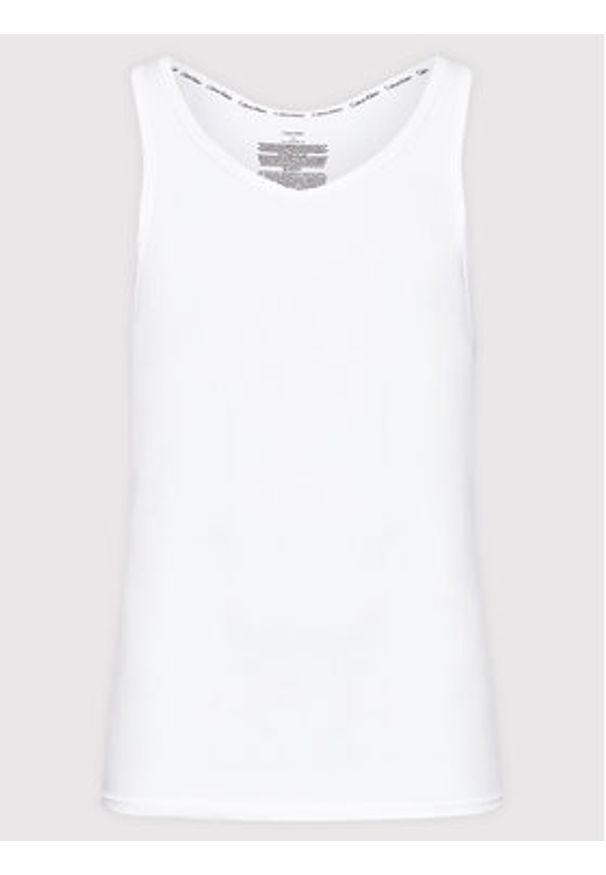 Calvin Klein Underwear Komplet 2 tank topów 000NB1099A Biały Slim Fit. Kolor: biały. Materiał: bawełna