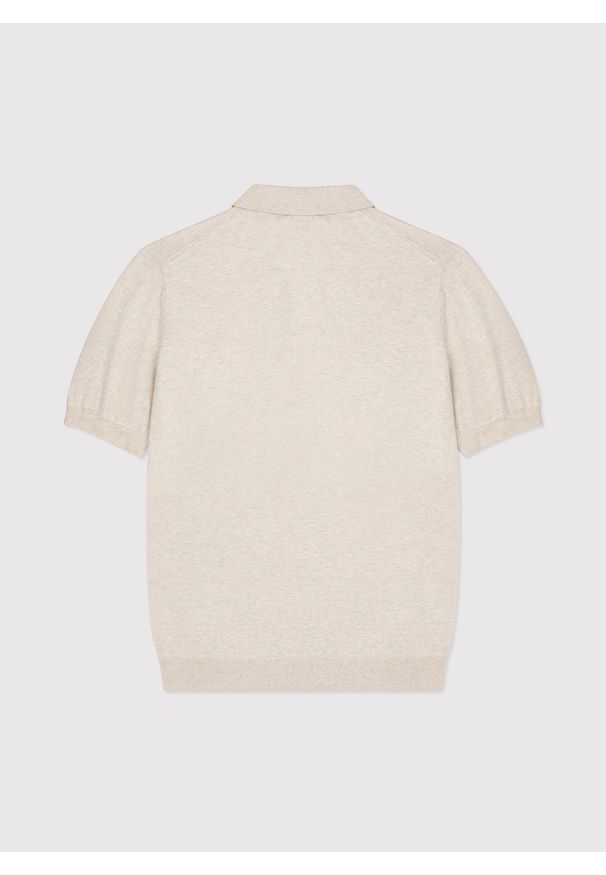 Pako Lorente - PAKO LORENTE - Beżowy swetrowy t-shirt polo. Okazja: na co dzień. Typ kołnierza: polo. Kolor: beżowy, niebieski, czarny. Materiał: jedwab, bawełna. Długość rękawa: krótki rękaw. Długość: krótkie. Styl: casual, elegancki