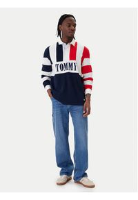 Tommy Jeans Polo Archive Rugby DM0DM23054 Granatowy Relaxed Fit. Typ kołnierza: polo. Kolor: niebieski. Materiał: bawełna #5