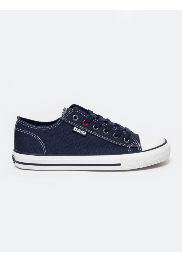 Big-Star - Trampki damskie niskie granatowe JJ274A531 403. Kolor: niebieski. Materiał: jeans. Styl: elegancki, klasyczny, sportowy