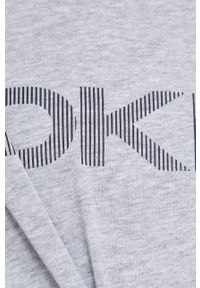DKNY - Dkny T-shirt damski kolor szary. Kolor: szary. Wzór: nadruk