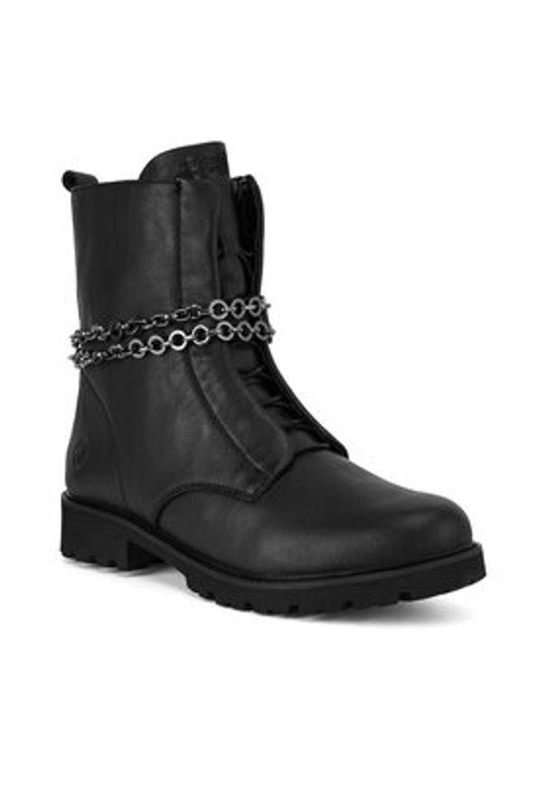 Remonte Botki D8665-00 Czarny. Kolor: czarny. Materiał: skóra