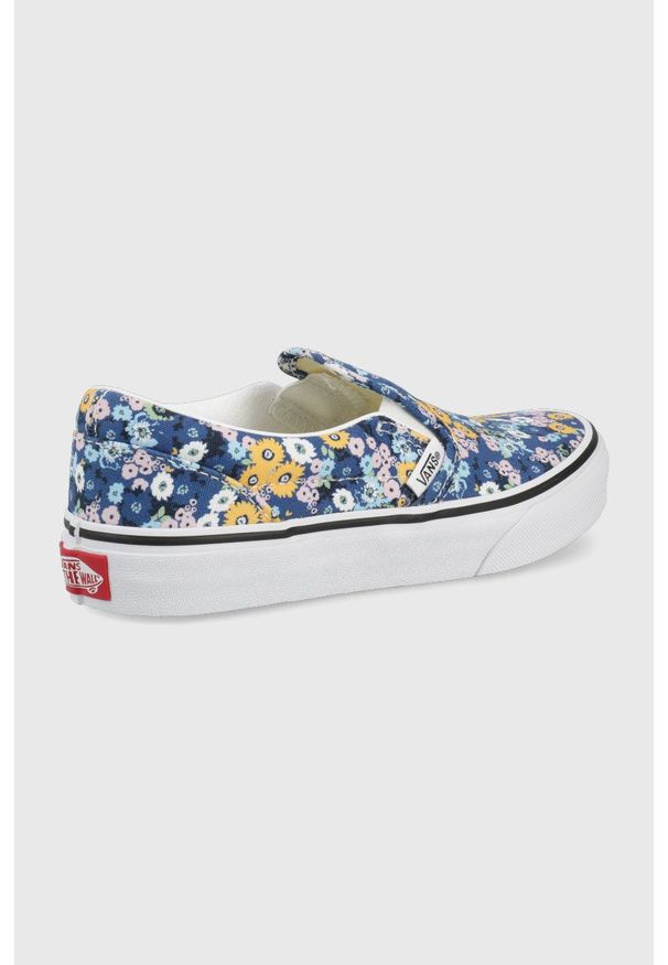 Vans tenisówki dziecięce. Nosek buta: okrągły. Kolor: niebieski. Materiał: guma
