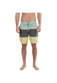 Spodenki plażowe męskie FUNDANGO Neal Boardshort. Okazja: na plażę. Kolor: zielony, wielokolorowy, żółty, szary. Materiał: bawełna, poliester