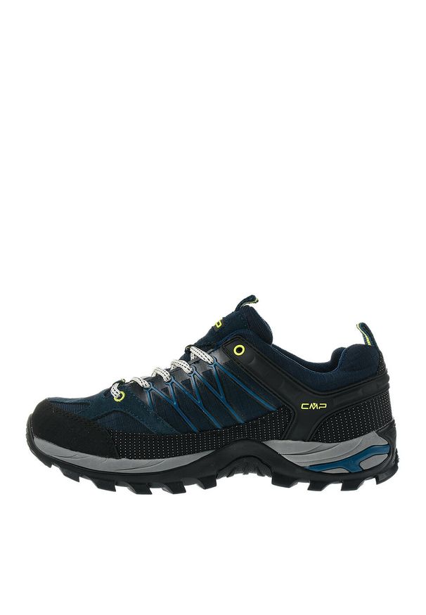 Buty trekkingowe męskie CMP Rigel Low. Zapięcie: sznurówki. Kolor: wielokolorowy, niebieski, czarny. Materiał: skóra, tkanina, zamsz, nylon, materiał, syntetyk. Szerokość cholewki: normalna
