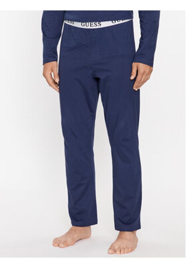 Guess Piżama U2BX00 KBZG0 Niebieski Regular Fit. Kolor: niebieski. Materiał: bawełna