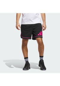 Adidas - Szorty adidas Basketball Badge of Sport. Kolor: czarny, wielokolorowy, pomarańczowy. Materiał: materiał. Sport: koszykówka #1