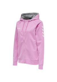 Bluza do piłki ręcznej damska Hummel hmlGO Zip z kapturem. Typ kołnierza: kaptur. Kolor: fioletowy, różowy, wielokolorowy. Sezon: zima, jesień. Sport: piłka ręczna