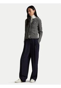 Polo Ralph Lauren Kardigan 211972104500 Szary Slim Fit. Typ kołnierza: polo. Kolor: szary. Materiał: wełna