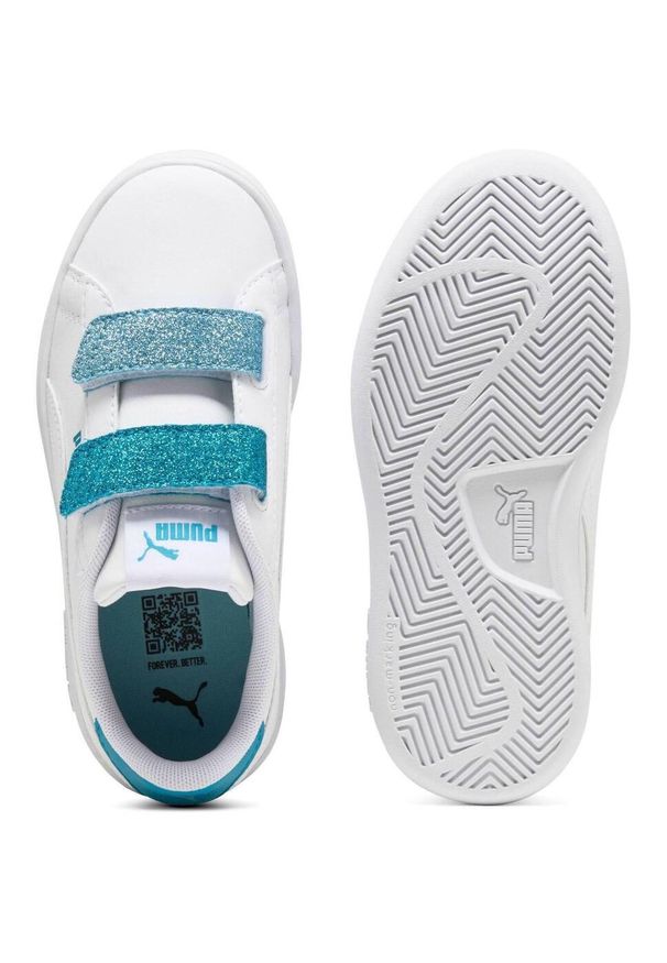 Adidasy Puma Smash 3.0 L Glitter Velcro V Ps Pum, Dzieci. Okazja: na uczelnię. Kolor: biały. Materiał: skóra ekologiczna, materiał. Sport: joga i pilates