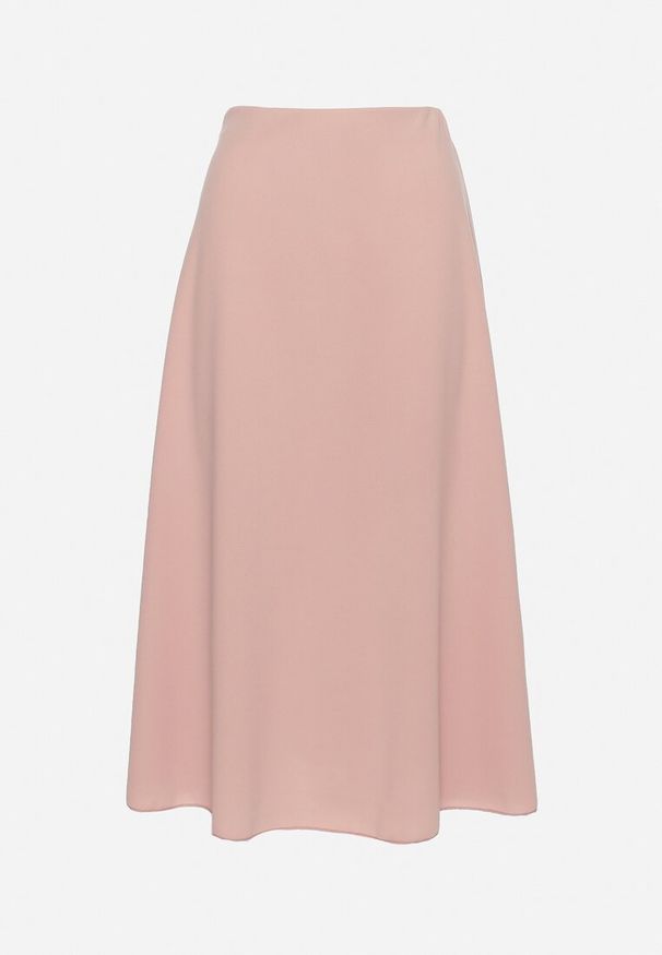 Born2be - Jasnoróżowa Klasyczna Spódnica Midi Rozkloszowana Verettia. Okazja: na spacer, na co dzień. Kolor: różowy. Wzór: aplikacja. Styl: klasyczny