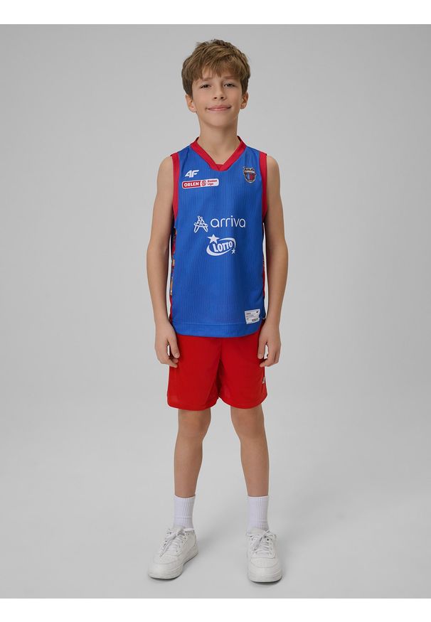 4f - 4F Koszulka meczowa replika domowa z sezonu 2025/26 dziecięca 4F x Twarde Pierniki - granatowa 158/164 (12-14 lat). Kolor: niebieski. Materiał: materiał. Wzór: nadruk. Sezon: lato