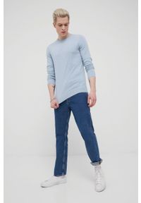 Tom Tailor sweter bawełniany męska. Okazja: na co dzień. Kolor: niebieski. Materiał: bawełna. Długość rękawa: długi rękaw. Długość: długie. Styl: casual #5