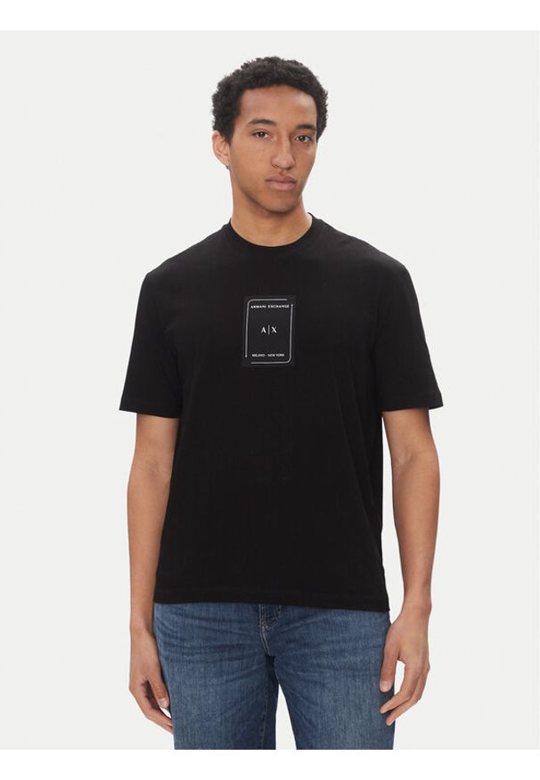 Armani Exchange T-Shirt XM000570 AF10356 UC001 Czarny Regular Fit. Kolor: czarny. Materiał: bawełna