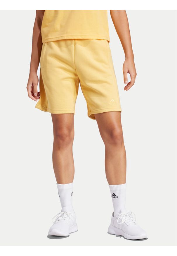 Adidas - adidas Szorty sportowe ALL SZN IW1259 Żółty Regular Fit. Kolor: żółty. Materiał: bawełna, syntetyk