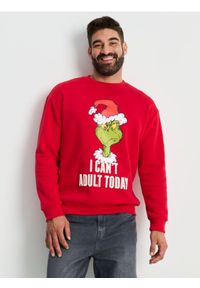 Sinsay - Bluza crewneck regular Grinch - czerwony. Kolor: czerwony