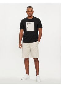 Calvin Klein T-Shirt Square Logo K10K112503 Czarny Regular Fit. Kolor: czarny. Materiał: bawełna