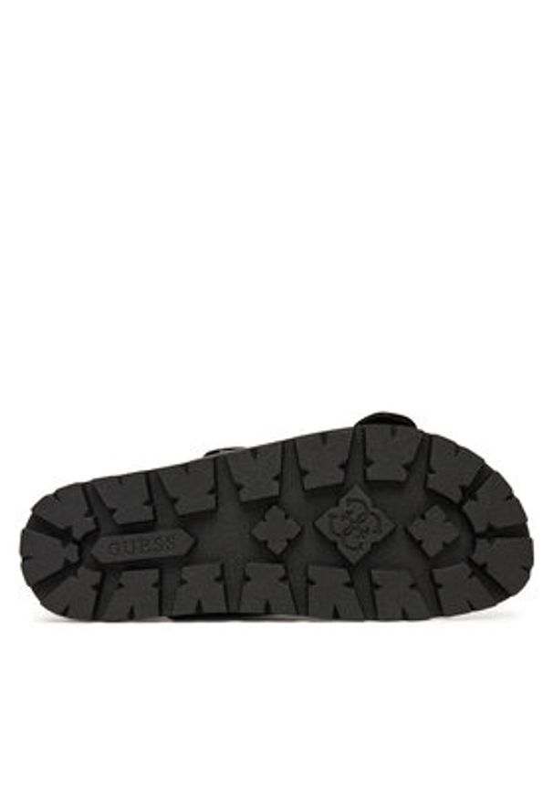 Guess Klapki FLTFST LEA03 Czarny. Kolor: czarny. Materiał: skóra