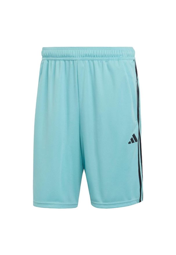 Adidas - Train Essentials Piqué 3-Stripes Training Shorts. Kolor: zielony, czarny, wielokolorowy. Materiał: materiał. Sport: fitness
