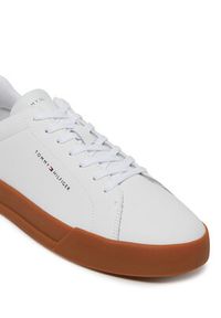 TOMMY HILFIGER - Tommy Hilfiger Sneakersy Th Court Lth Detail Ess FM0FM05367 Biały. Kolor: biały. Materiał: skóra #4
