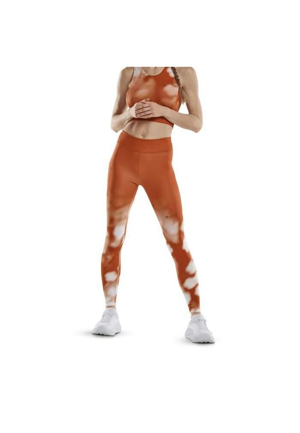Długie legginsy sportowe do biegania CEP limitowana kolekcja Bloom damskie. Kolor: pomarańczowy, biały, wielokolorowy. Długość: długie. Sport: bieganie, fitness