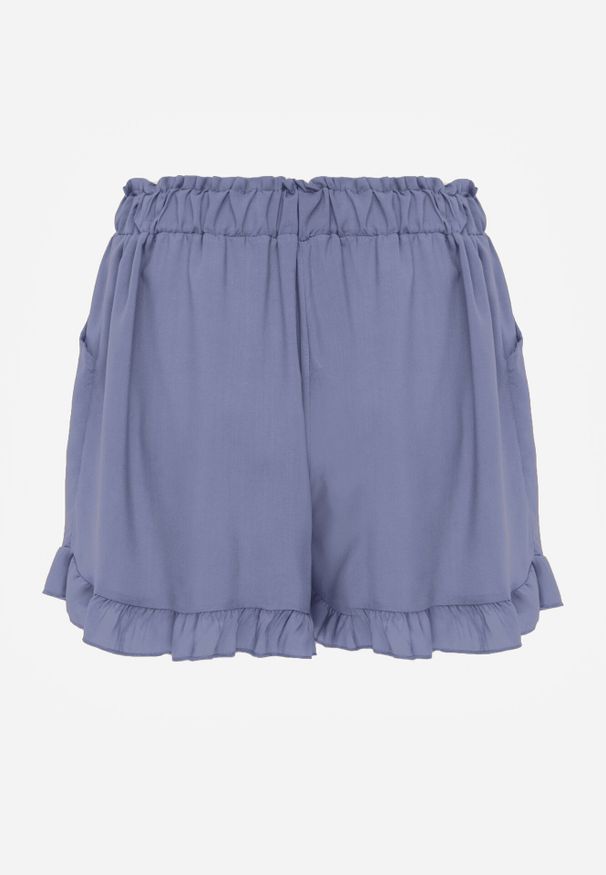 Born2be - Jasnoniebieskie Szorty z Wiskozy Ionona. Kolor: niebieski. Materiał: wiskoza. Długość: krótkie. Wzór: gładki. Sezon: wiosna, lato