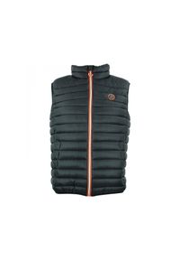 PEAK MOUNTAIN - Cienka kurtka puchowa bez rękawów Peak Mountain. Typ kołnierza: kołnierzyk stójkowy. Kolor: czarny. Materiał: puch. Długość rękawa: bez rękawów. Sport: turystyka piesza #1