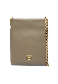 Pinko - PINKO Torebka Flat Satchel AI 25-26 PCPL 105352 A0QO Szary. Kolor: szary. Materiał: skórzane