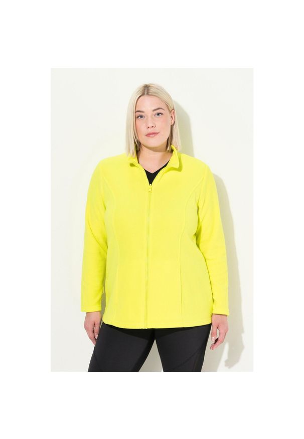 ULLA POPKEN - Damskie Bluza polarowa system modułowy do wpinania z recyklingu. Kolekcja: plus size. Kolor: wielokolorowy, żółty, zielony. Materiał: poliester, materiał