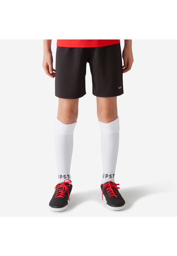 KIPSTA - Spodenki piłkarskie Kipsta Essential Club. Kolor: czarny. Materiał: poliester, materiał. Sport: piłka nożna
